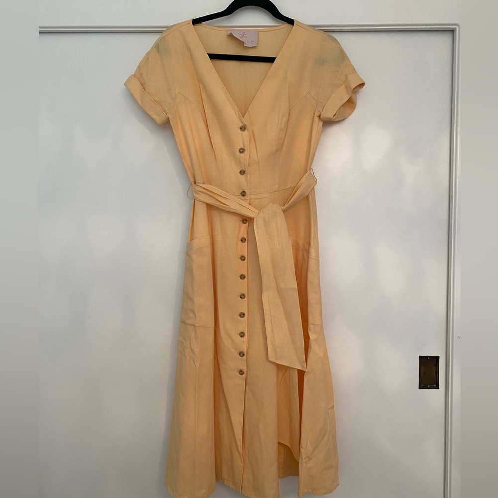 Gal Meets Glam melon linen dress - Picture 9 of 9